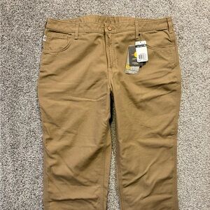 Carhartt Womens FR Fire Resistant HRC 2‎ Brown Loose Fit Canvas Work Pants 20x28